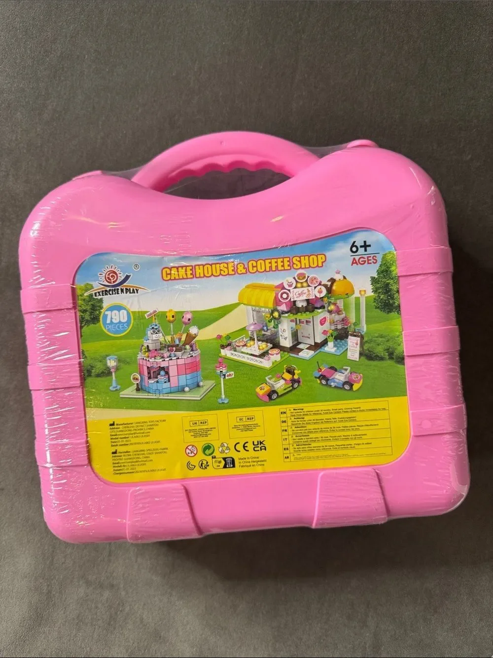 Cake House & Coffee Shop Building Blocks Set in Pink Carry Case ages 6+ NEW